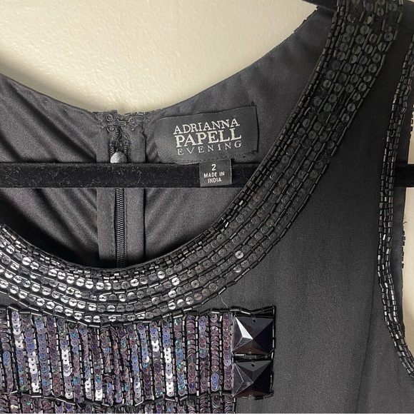 Adrianna Papell Silk Beaded Cocktail Dress size 2 - Picture 4 of 5